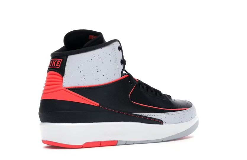 [395718-023] JORDAN AIR JORDAN 2 RETRO BOYS BOYS BLK/INFRD 23-PR PLTNM-WT