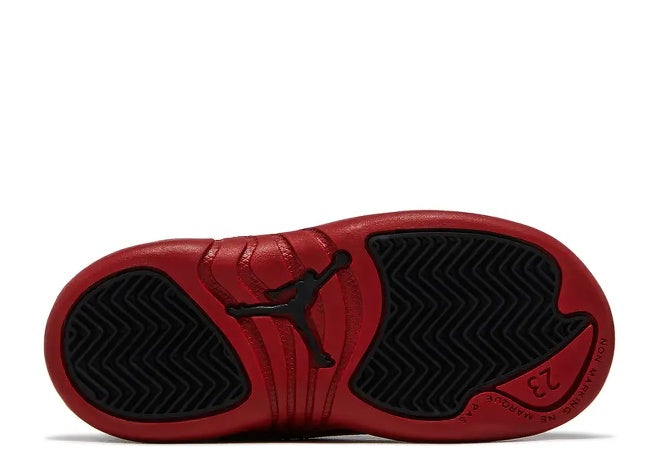 Air Jordan 12 Infants Varsity Red Black sneaker sole featuring Jumpman logo and 23.