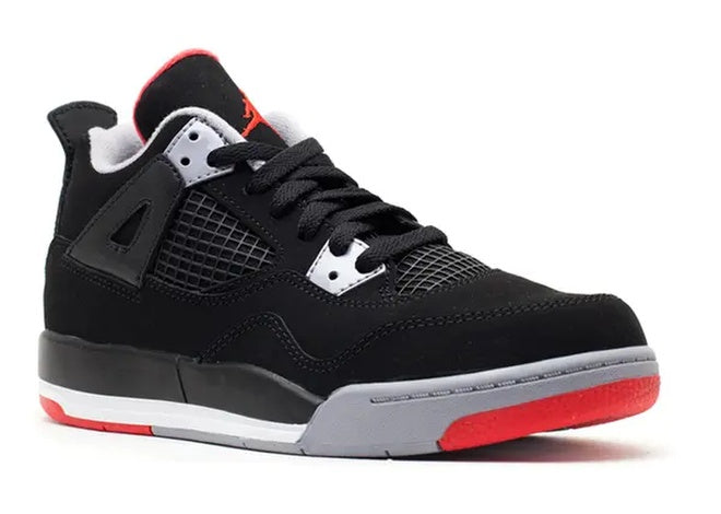 [308499-089] JORDAN JORDAN 4 RETRO PS PS BLK/ CEMENT GRY-FIRE RED BRED