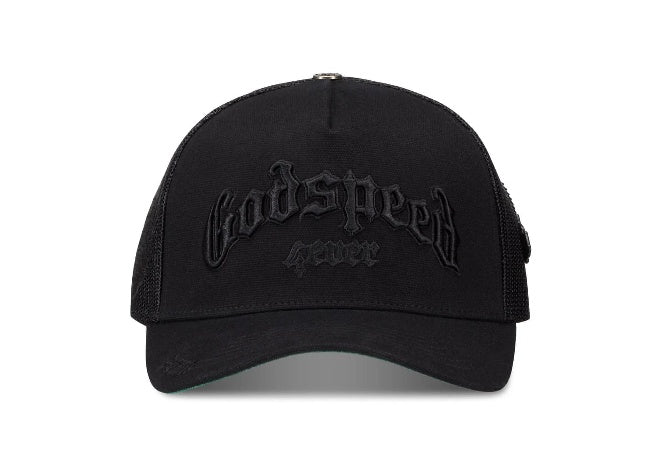 Godspeed Forever Trucker Hat VANTA Black – New York & New Jersey Exclusive Streetwear Cap with Embroidered Logo