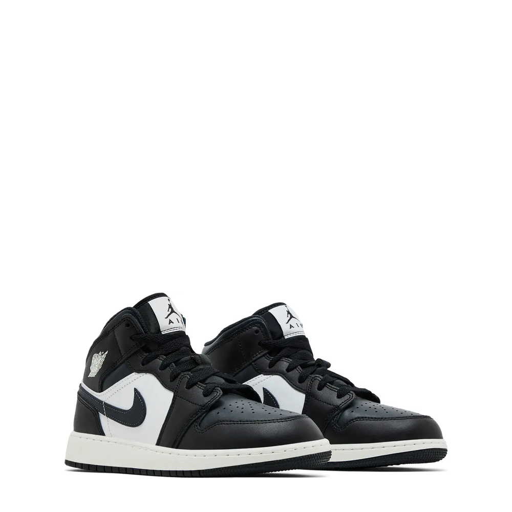 Air Jordan 1 Mid (GS) 'Black White' sneaker, alternate view 10