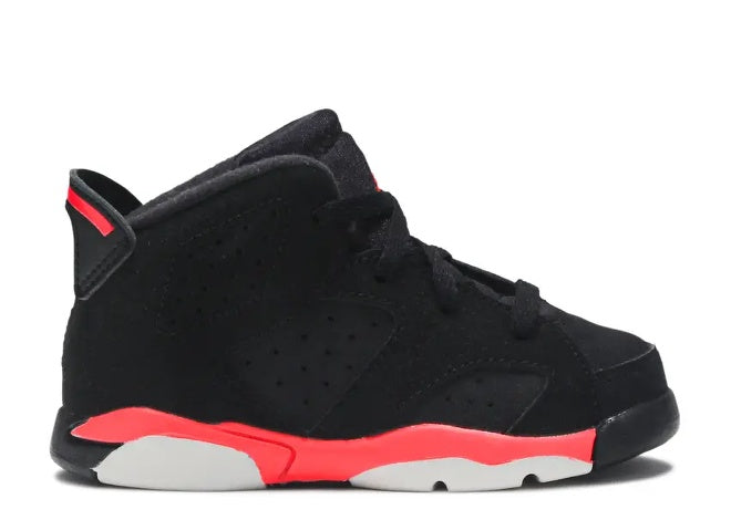 Air Jordan 6 Retro infants black & infrared unisex sneaker.