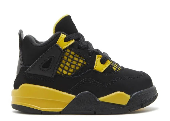 Nike Air Jordan 4 TD 'Black - White Tour Yellow' Toddler Sneaker