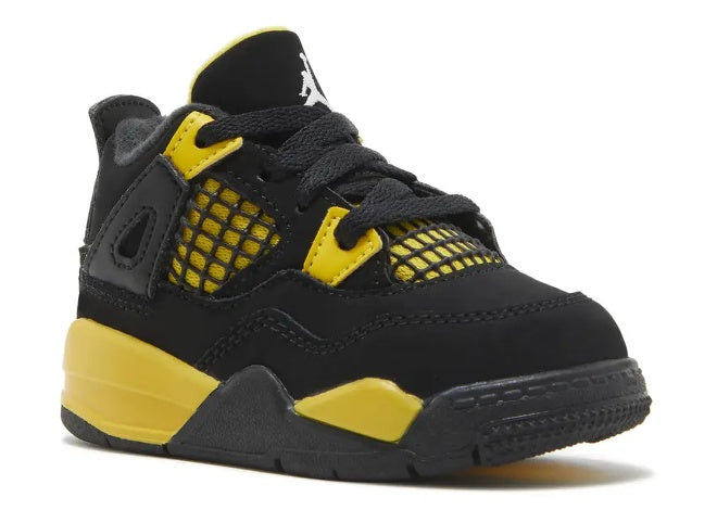 Nike Air Jordan 4 TD 'Black - White Tour Yellow' Toddler Sneaker