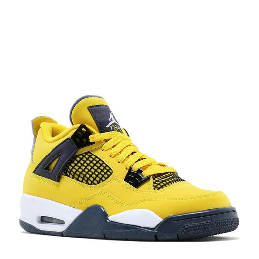 Air Jordan 4 Retro (GS) 'Tour Yellow Dark Blue Grey' - Angle 2
