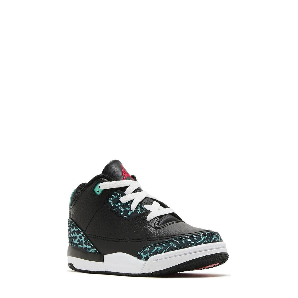 Air Jordan 3 Retro (TD) 'Black Siren Red Hyper Jade' - Angle 2