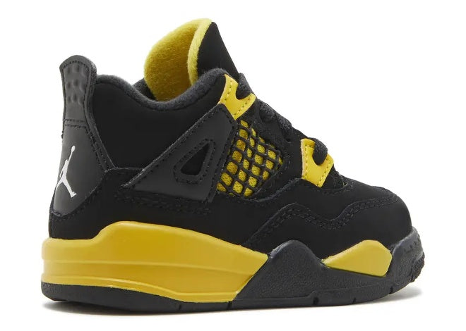 Nike Air Jordan 4 TD 'Black - White Tour Yellow' Toddler Sneaker
