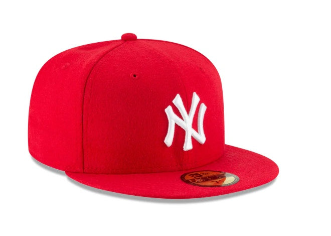 New York Yankees Scarlet Basic 59FIFTY Fitted 'Red And White'