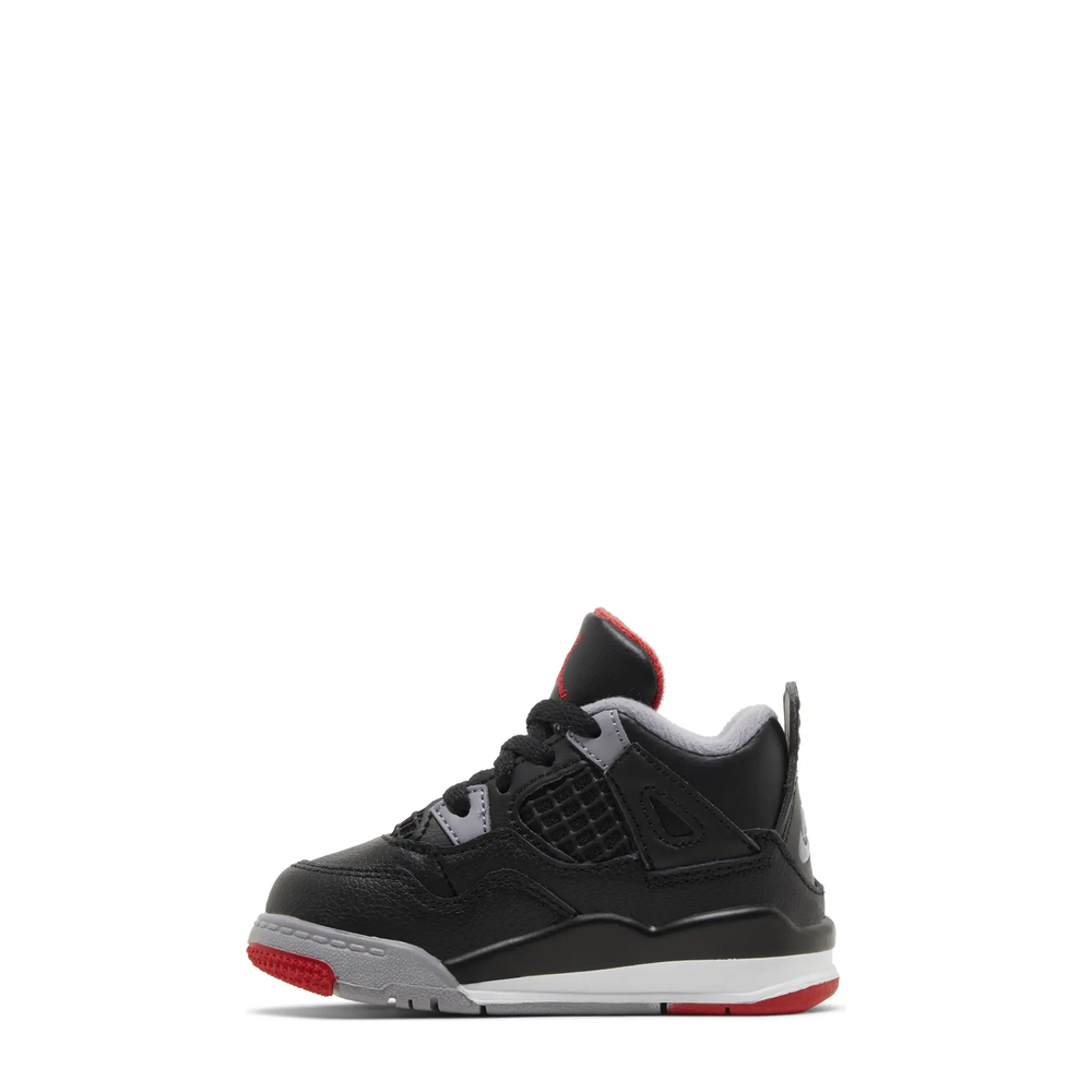 Air Jordan 4 Retro (TD) 'Black Fire Red Grey' sneaker, alternate view 6
