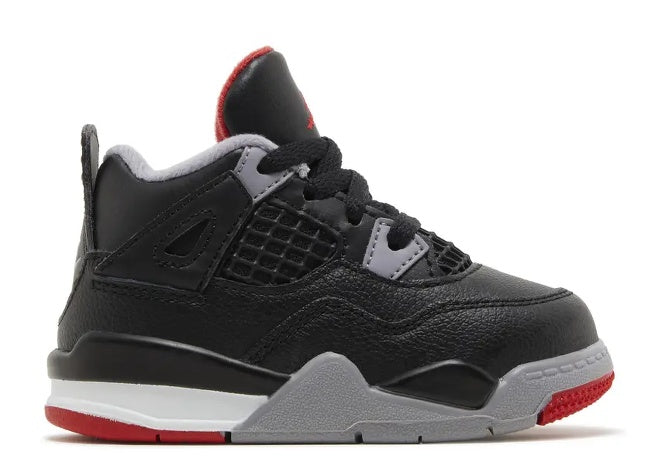 Nike Air Jordan 4 TD 'Black Fire Red Grey' Toddler Sneaker
