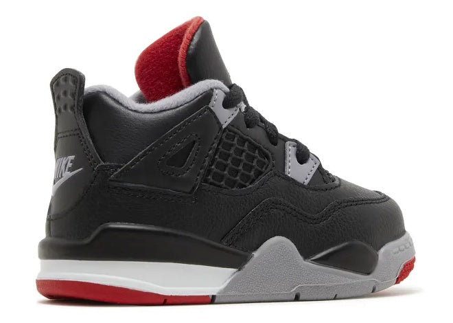 Nike Air Jordan 4 TD 'Black Fire Red Grey' Toddler Sneaker