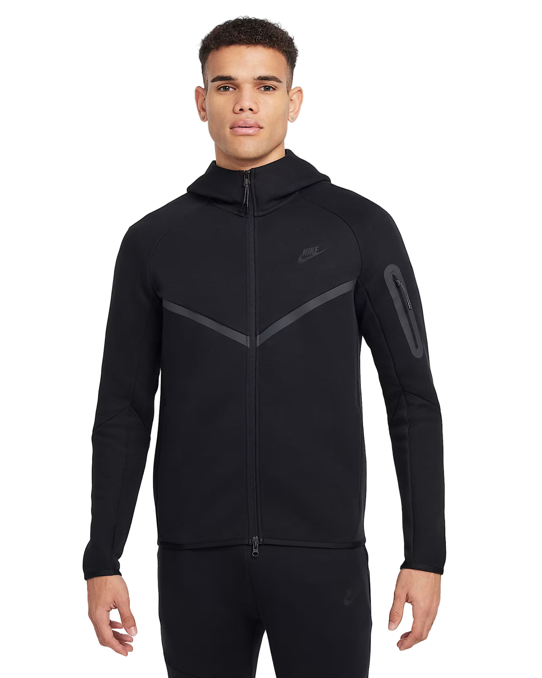 Nike Tech Fleece Full-Zip Hoodie 'Athletic Black' - Angle 3