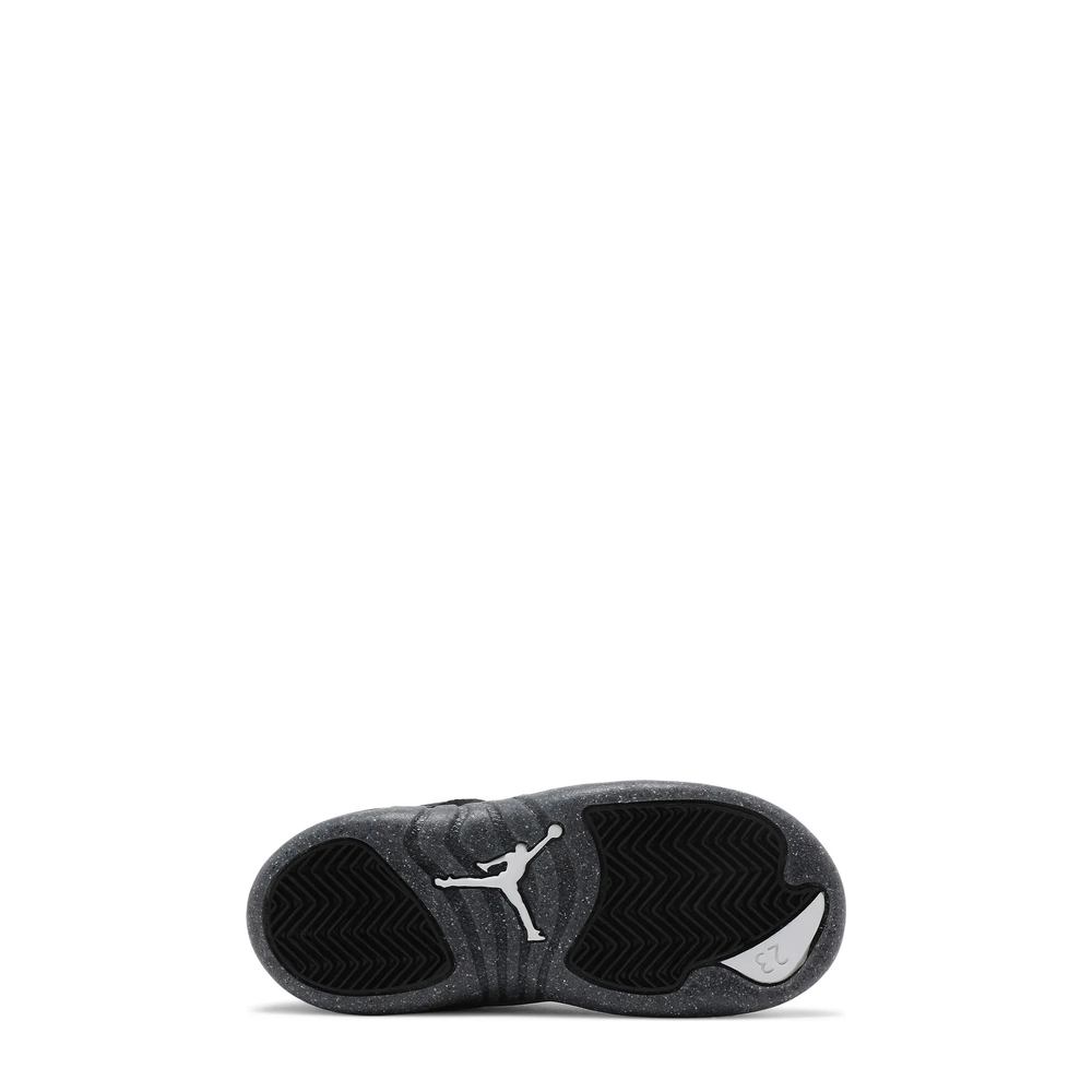 Air Jordan 12 Retro (TD) 'Black Bright Crimson Grey' sneaker, alternate view 3