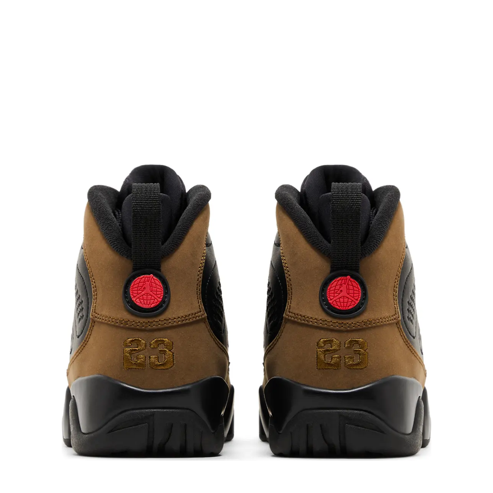 Air Jordan 9 Retro (GS) 'Black True Red Light Olive' sneaker, alternate view 8