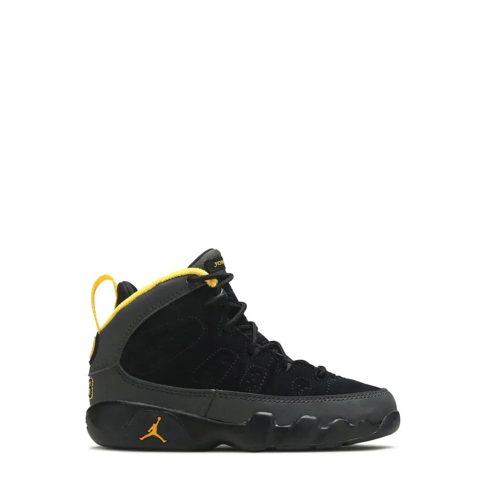 Air Jordan 9 Retro Preschool Kids' Sneaker - Black/University Gold - 65% Scale