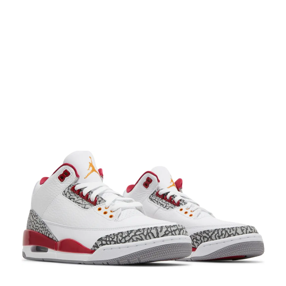 Air Jordan 3 Retro 'White Light Curry Cardinal Red' sneaker, alternate view 10