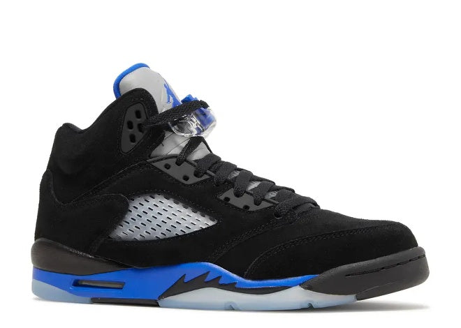 Air Jordan 5 Boys Sneaker in Black and Racer Blue