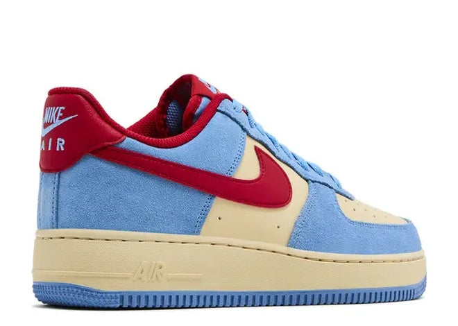 [FQ8714-401] NIKE AIR FORCE 1 07 MENS FOOTWEAR CASUALUNIVERSITY BLUE RED