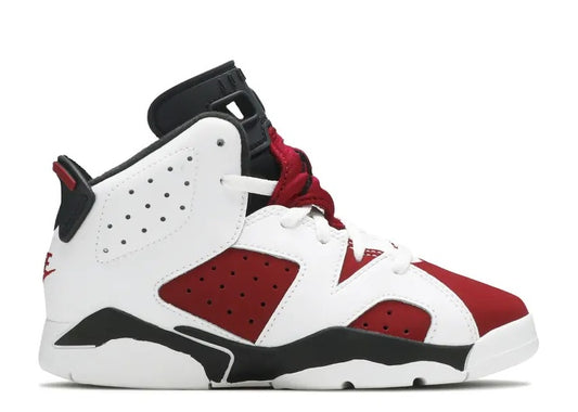 Air Jordan 6 PS White Carmine Black kids sneaker
