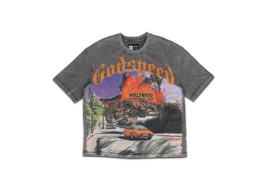 Godspeed Los Scandalous Grey Wash Tee Men’s – Premium Streetwear T-Shirt, Exclusive LA Graphic, Vintage Wash