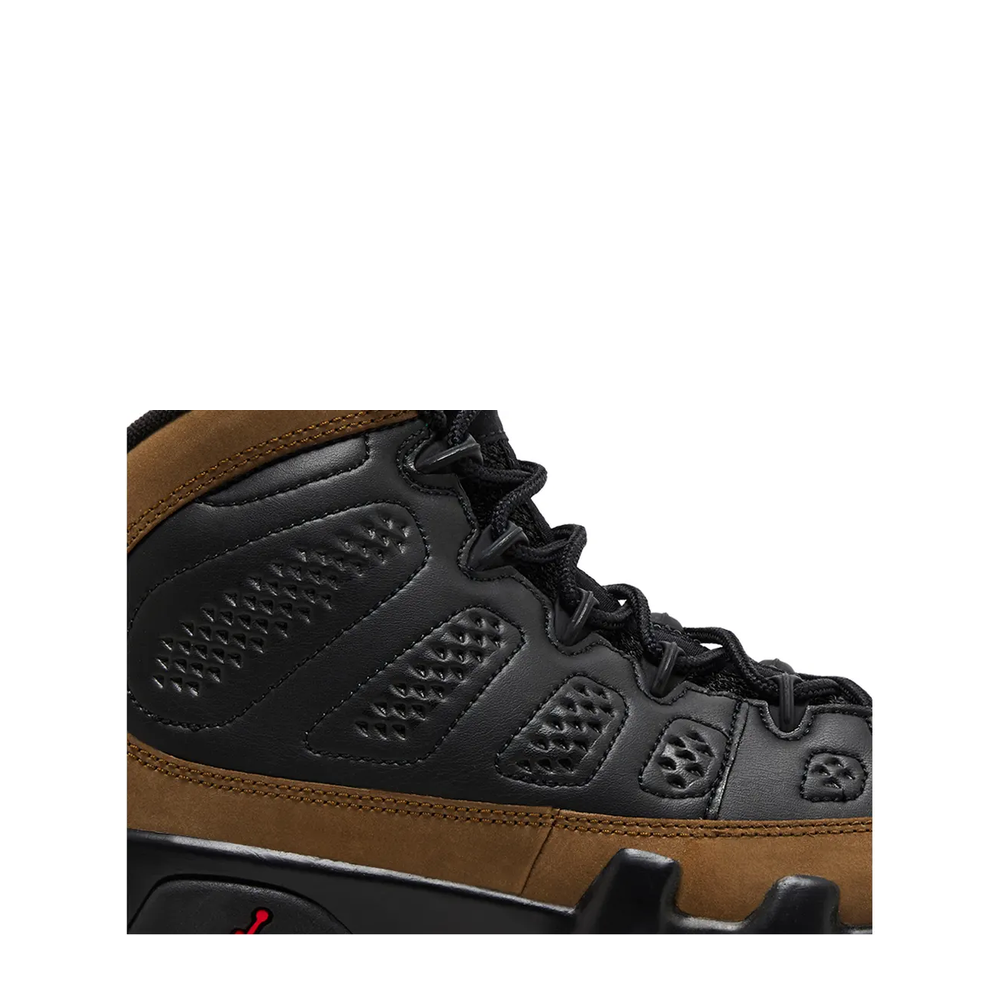 Air Jordan 9 Retro (GS) 'Black True Red Light Olive' sneaker, alternate view 5