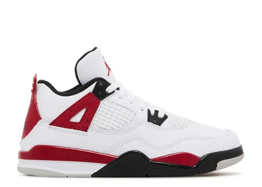 Air Jordan Jordan 4 PS White Fire Red - Black Unisex - Kids' - Sneaker