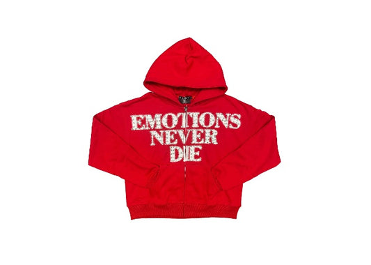 Mixed Emotion Men's Hoodie 'Red Rhinestone'
