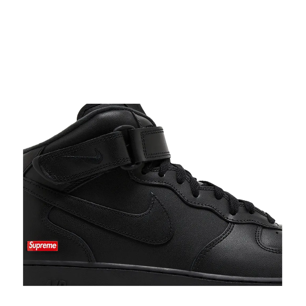 Nike Air Force 1 Mid x Supreme 'Box Logo Triple Black' sneaker, alternate view 5