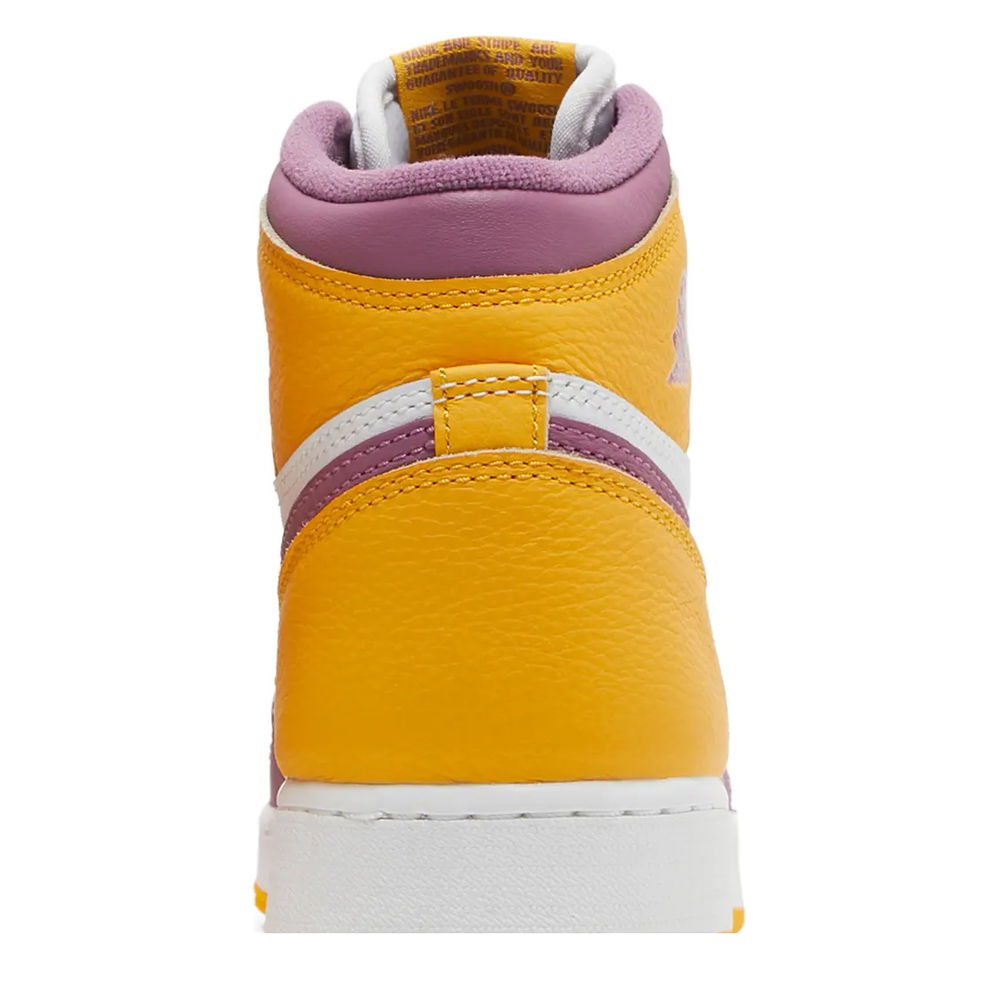 Air Jordan 1 Retro High OG (GS) 'University Gold/Light Bordeaux' sneaker, alternate view 9