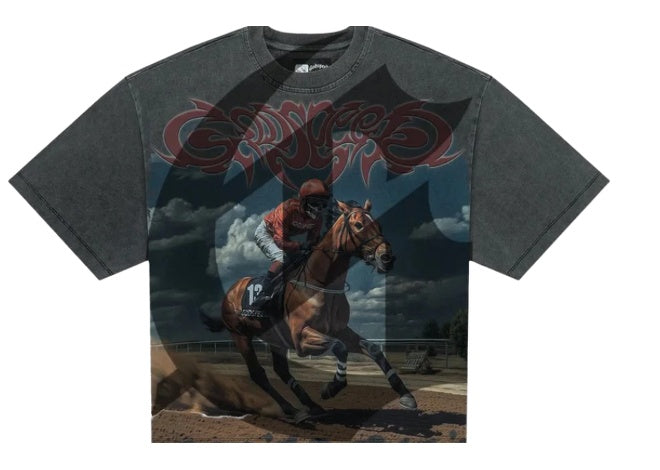 Godspeed New York Thoroughbred Grey Wash T-Shirt Men’s – Premium Streetwear Tee, Exclusive NYC Graphic, Vintage Wash