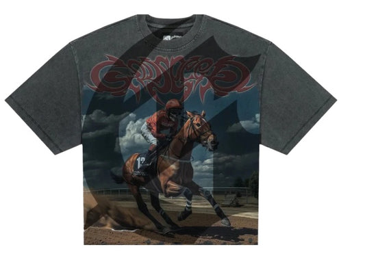 Godspeed New York Thoroughbred Grey Wash T-Shirt Men’s – Premium Streetwear Tee, Exclusive NYC Graphic, Vintage Wash