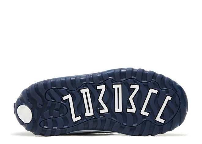 Air Jordan 11 TD Toddler Midnight Navy sneaker sole showing white 23.