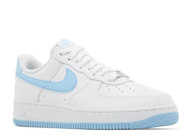 Nike Air Force 1 07 White Aquarius Blue Mens Sneaker by Nike