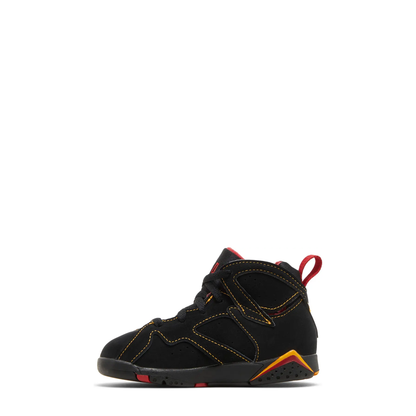 Air Jordan 7 Retro (TD) 'Black Citrus Varsity Red' sneaker, alternate view 4