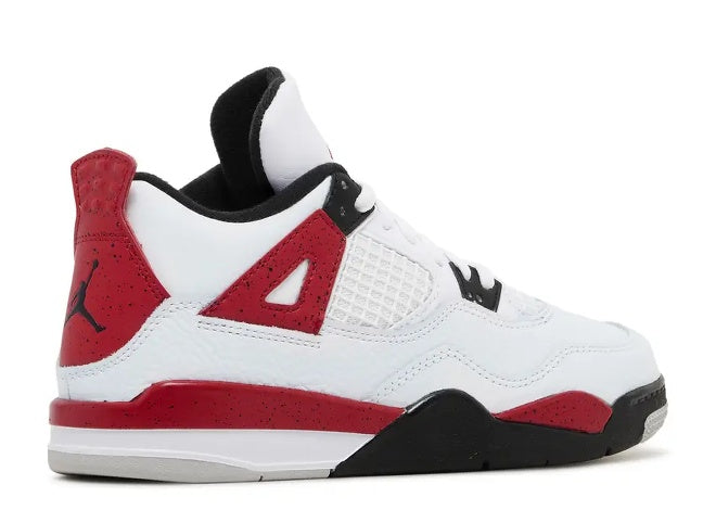 Air Jordan Jordan 4 PS White Fire Red - Black Unisex - Kids' - Sneaker