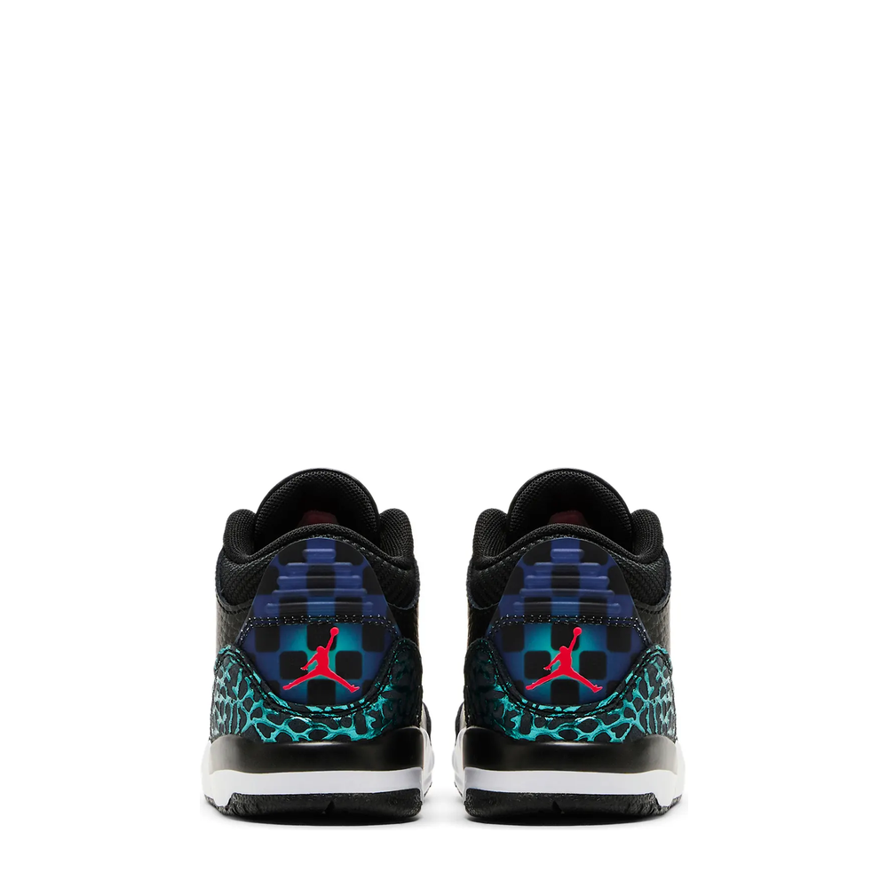 Air Jordan 3 Retro (TD) 'Black Siren Red Hyper Jade' sneaker, alternate view 8