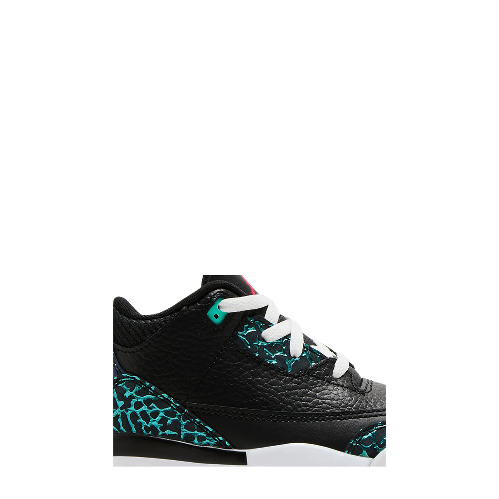 Air Jordan 3 Retro (TD) 'Black Siren Red Hyper Jade' sneaker, alternate view 4