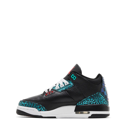 Air Jordan 3 Retro (GS) 'Black Siren Red Hyper Jade' sneaker, alternate view 6