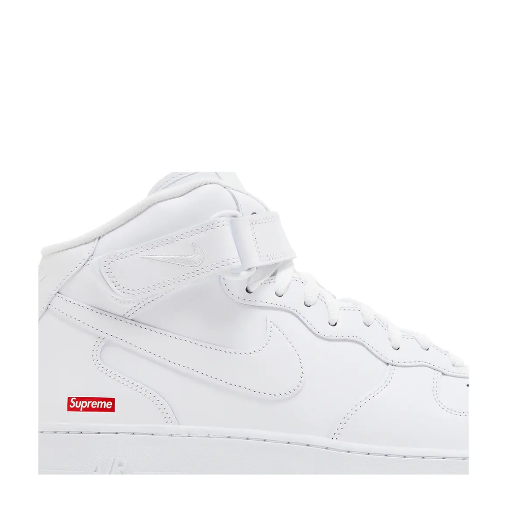 Nike Air Force 1 Mid x Supreme 'Box Logo Triple White' sneaker, alternate view 5