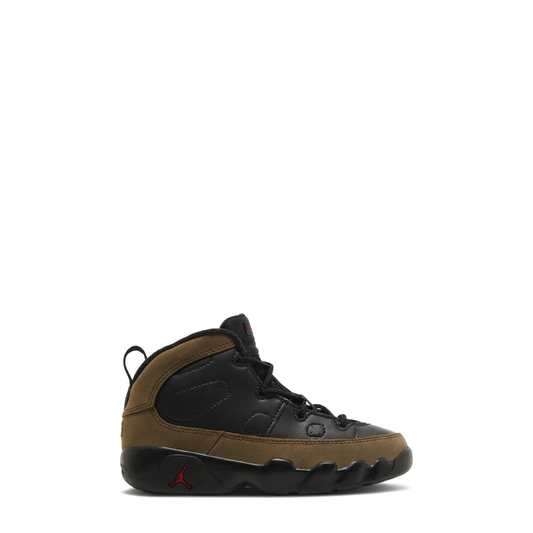 Air Jordan 9 Retro Infants' Sneaker - Black, True Red, Light Olive - 55% Scale