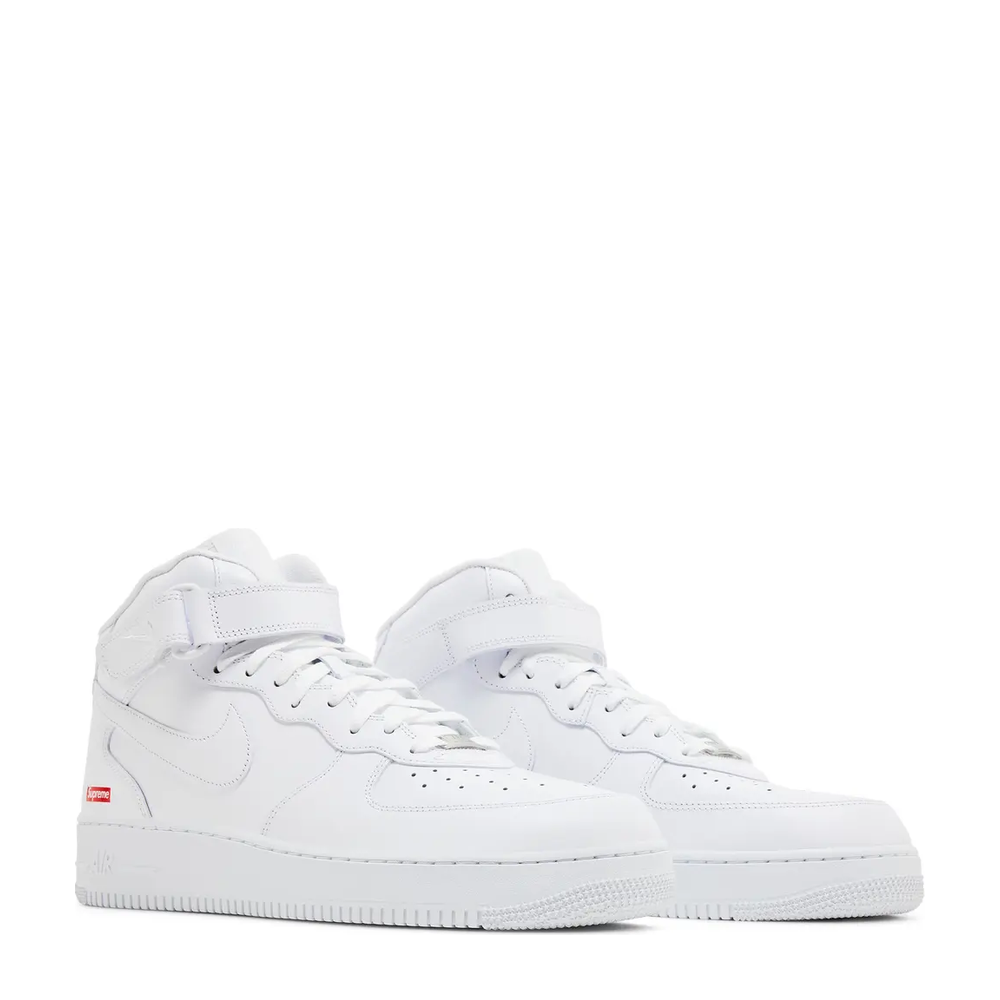 Nike Air Force 1 Mid x Supreme 'Box Logo Triple White' sneaker, alternate view 10
