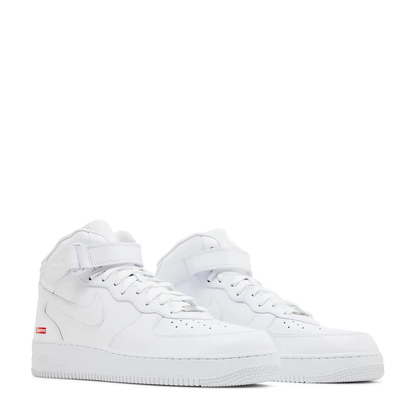 Nike Air Force 1 Mid x Supreme 'Box Logo Triple White' sneaker, alternate view 10