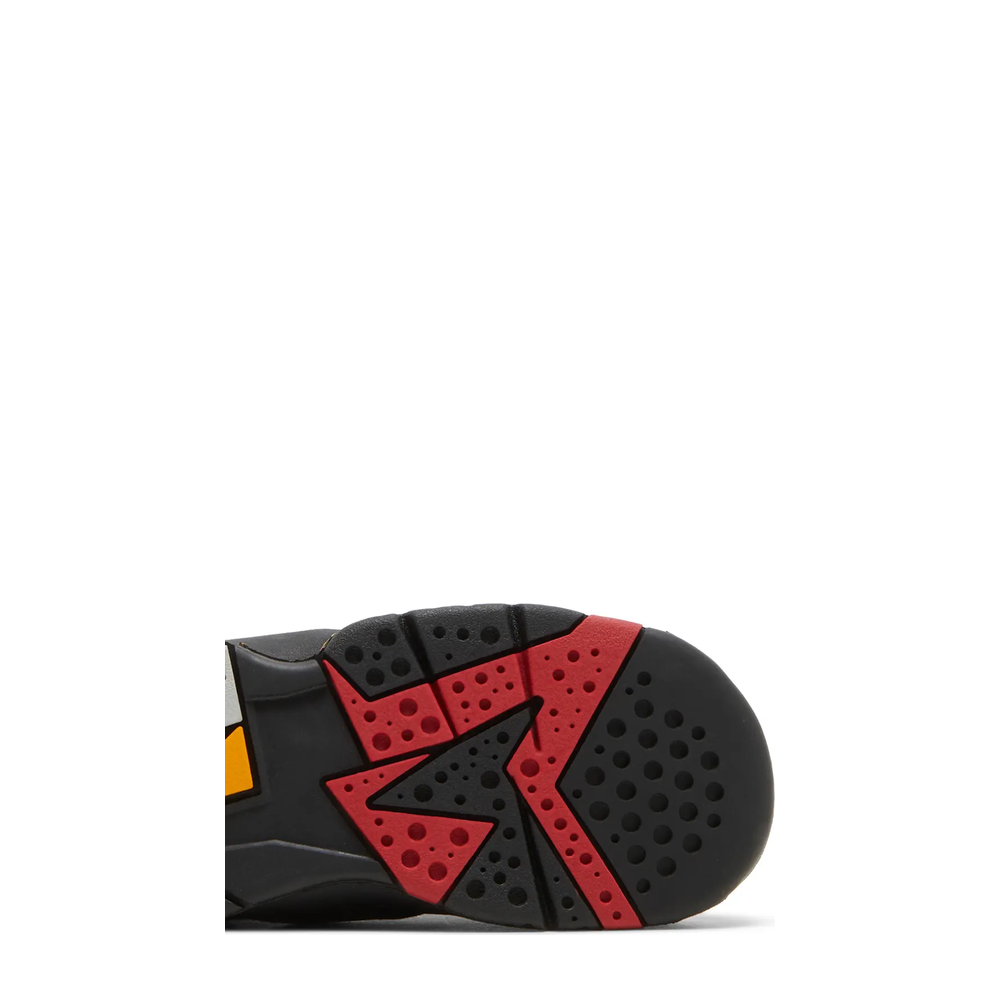 Air Jordan 7 Retro (TD) 'Black Citrus Varsity Red' sneaker, alternate view 6