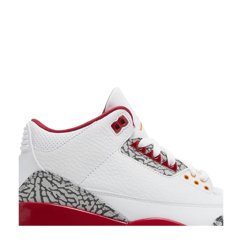 Air Jordan 3 Retro 'White Light Curry Cardinal Red' sneaker, alternate view 5
