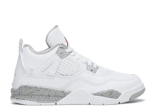 Air Jordan Jordan 4 PS White Red Tech - Grey Unisex - Kids' - Sneaker