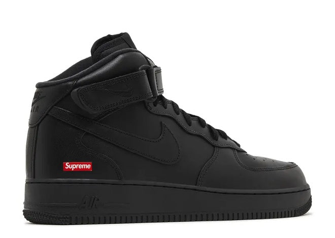 Nike Supreme x Air Force 1 Mid 'Box Logo  Triple Black' Men's Sneaker