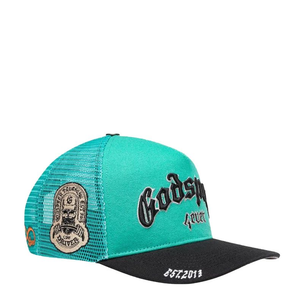 Godspeed Forever Turquoise Classic Trucker Hat cap, alternate view 3