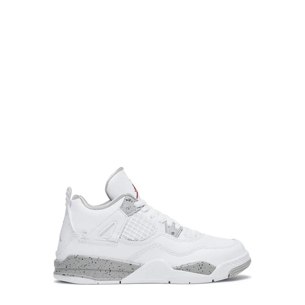 Air Jordan Jordan 4 PS White Red Tech - Grey Unisex - Kids' - Sneaker - 65% Scale
