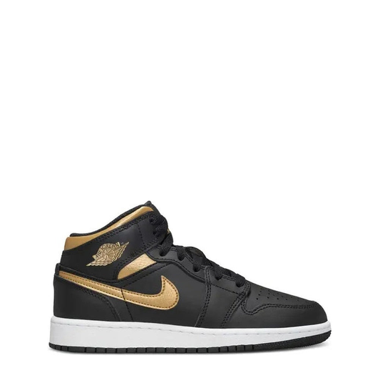 Air Jordan 1 Mid (GS) 'Black/Metallic Gold' - 75% Scale