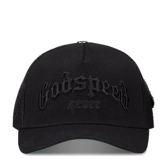 Godspeed Forever Vanta Black Trucker Hat - 85% Scale